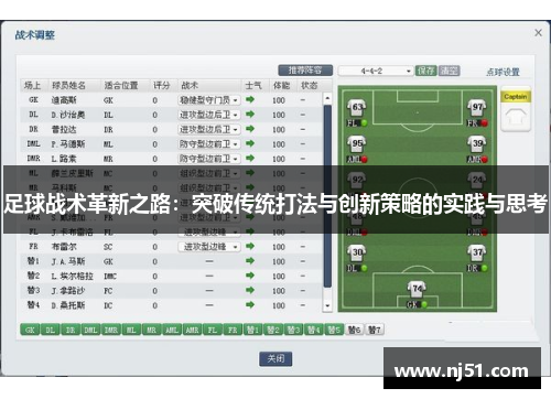 足球战术革新之路：突破传统打法与创新策略的实践与思考